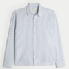 Camisa De Rayas Azul Manga Larga