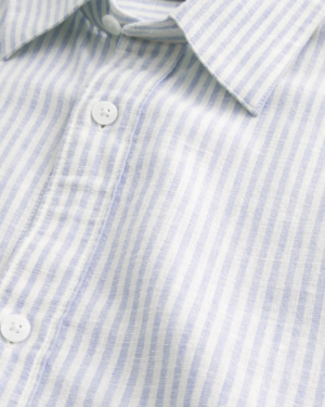 Alternative view of Camisa De Rayas Azul Manga Larga