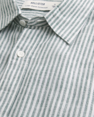 Alternative view of Camisa De Rayas Verde Manga Larga