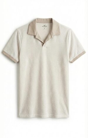 Chemise Caballero Tipo Polo Beige Con Estampado Hollister