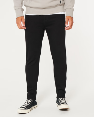 Pantalón Skinny Negro Caballero Hollister
