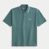 Chemise Caballero Verde Aqua Borde Cuello Hollister