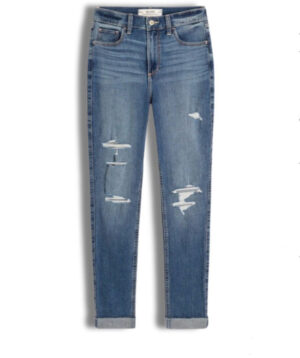 Súper Skinny Rasgado Con Dobles Alto Curvy