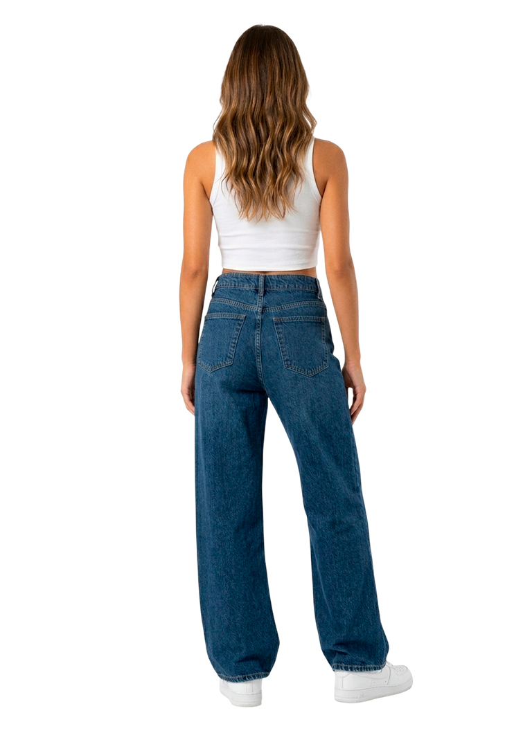 Jean Baggy Azul Rasgado Bajo - Image 2