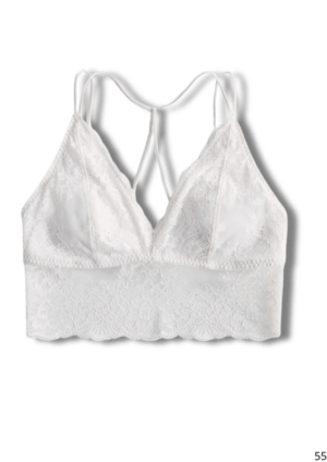 Bralette Encaje Blanco Perla