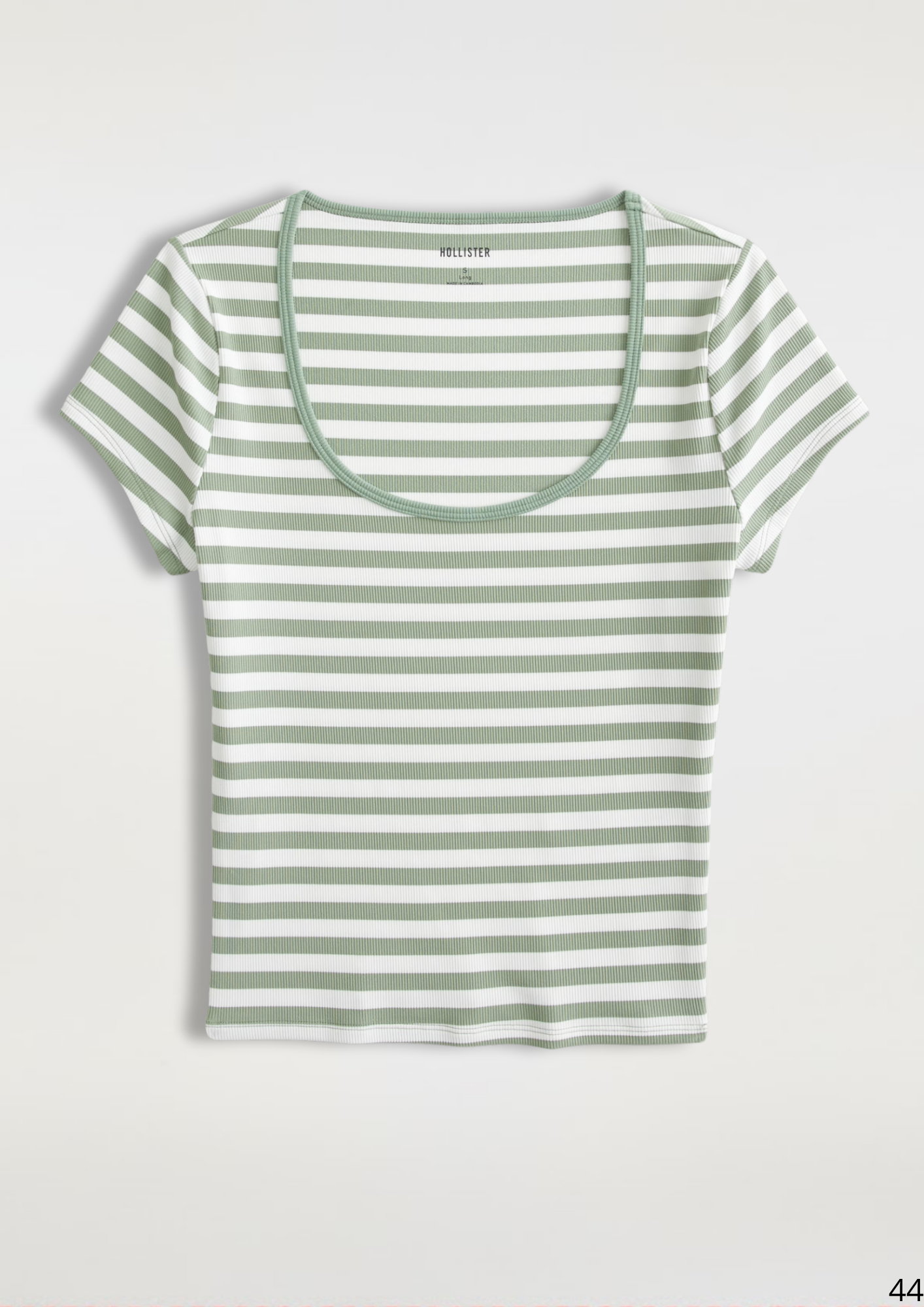 Franela Verde De Rayas Cuello C