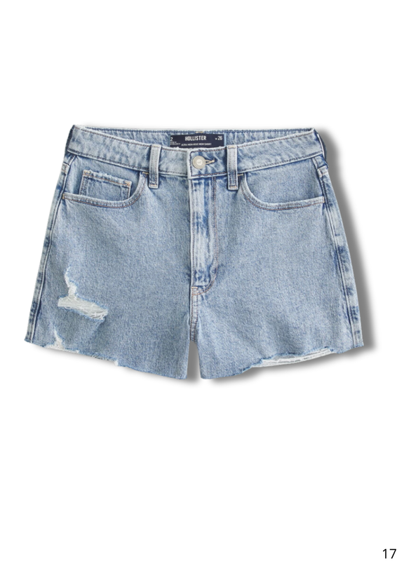 Short Jean Mom Azul Claro