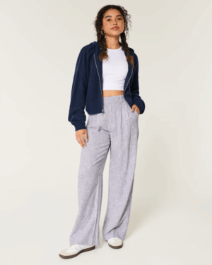 Pantalón De Lino De Rayas 104 Dama Hollister