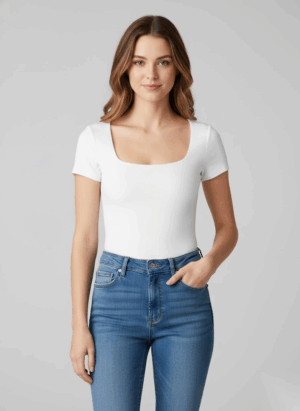 Body Blanco Manga Corta Hollister