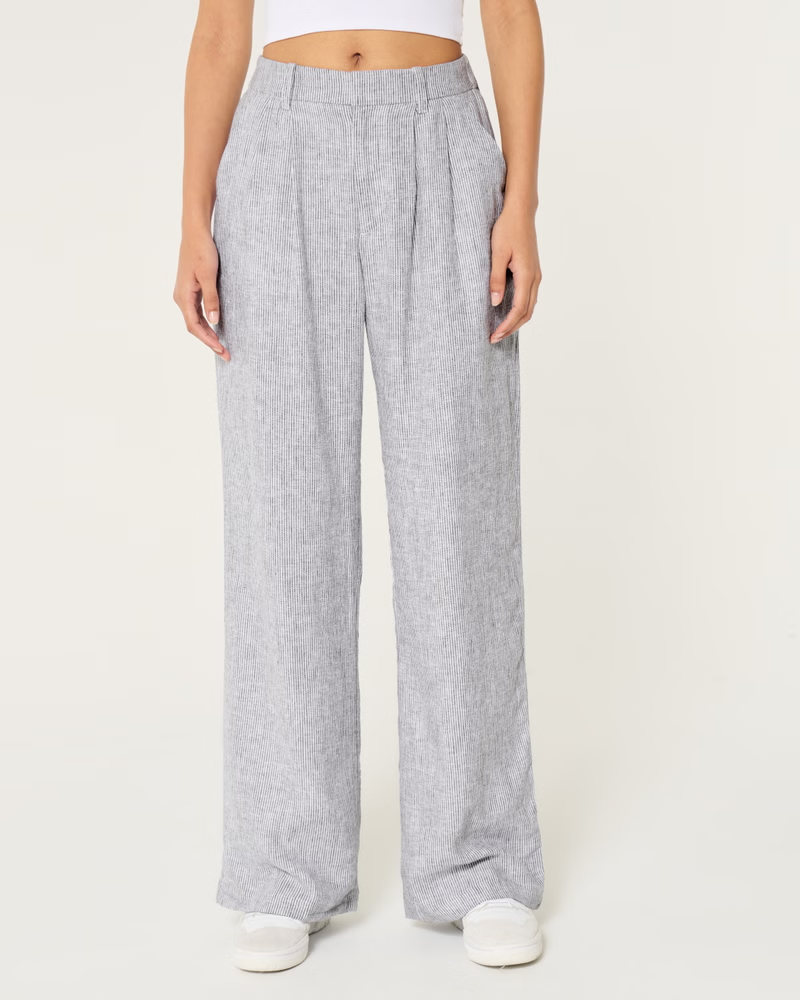 Pantalón Mezclilla de Lino a Rayas