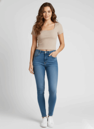 Top Acanalado Piel Cuello C