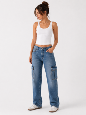 Jean  Baggy Pantalón Corte Bajo