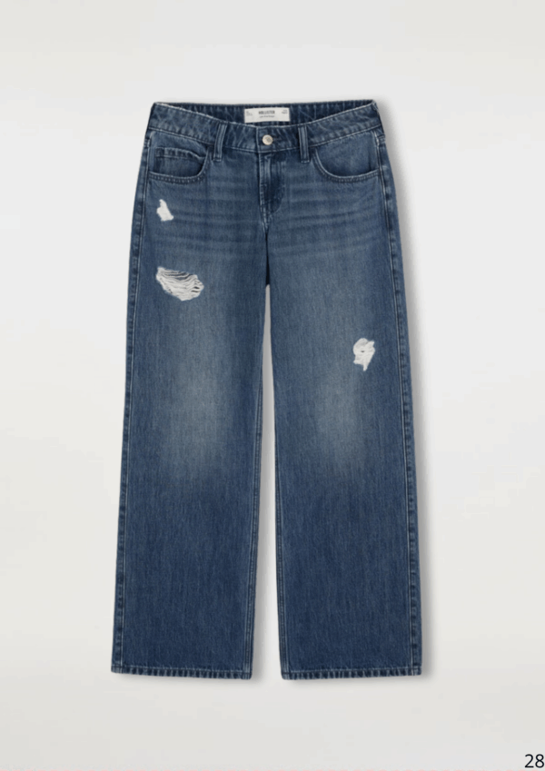 Jean Baggy Azul Rasgado Bajo - Image 3