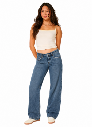 Pantalón Baggy Oscuro Azul Ultra Alto