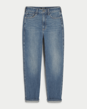 Alternative view of Mom Jean Azul Liso Ultra Alto