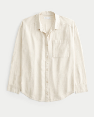 Camisa Beige Holgada Lino 49
