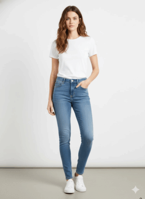 Súper Skinny Azul Claro Alto