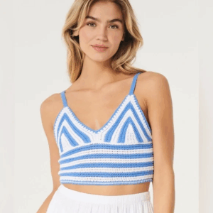 Bralette Tejido Azul De Rayas