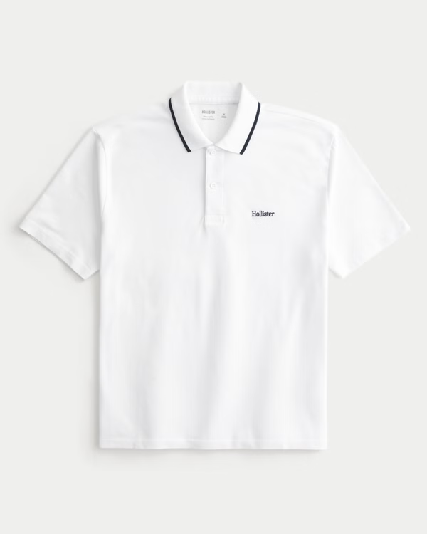 Polo Blanco Holgado de Hollister