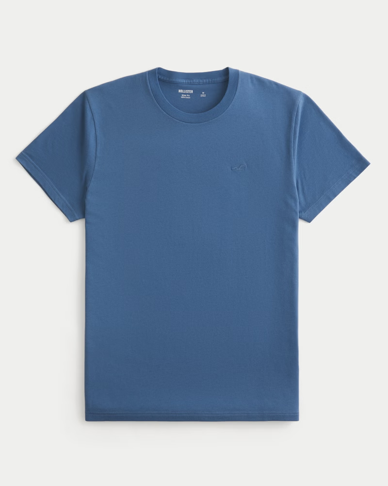 Franela Hollister Slim Fit Azul Caballero
