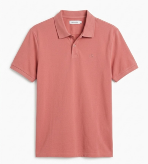Chemise Polo Piqué Calvin Klein Salmón con Icono