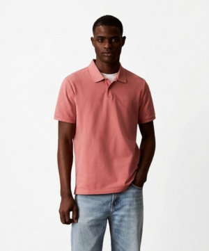 Alternative view of Chemise Polo Piqué Calvin Klein Salmón con Icono