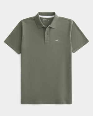 Chemise Hollister Verde Oliva Con Icono