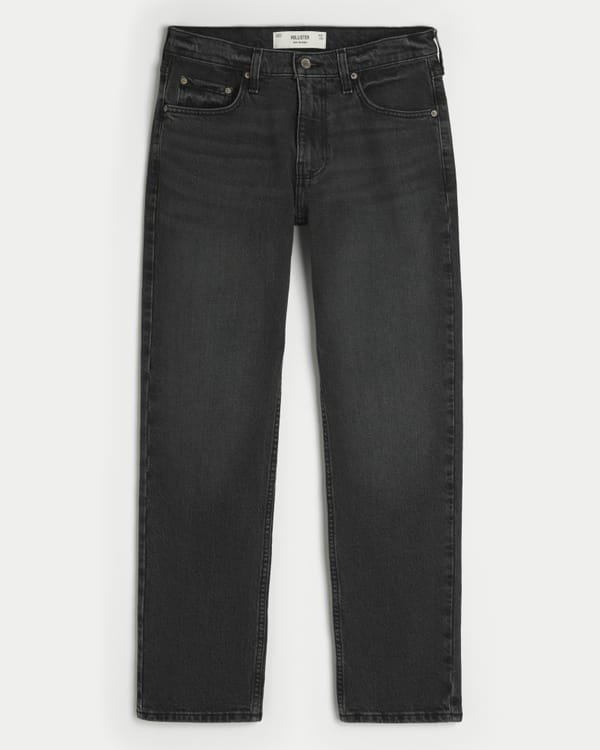 Pantalón Jean Hollister® Negro Envejecido Straight Fit para Caballero